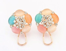 Multicolor Diamond Stud Earrings